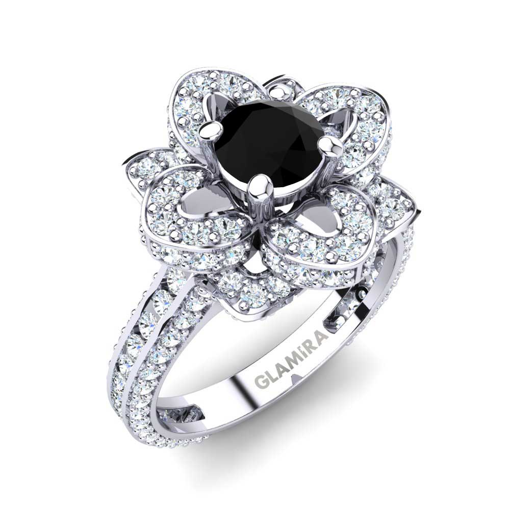 Black Onyx Engagement Ring Rosanna