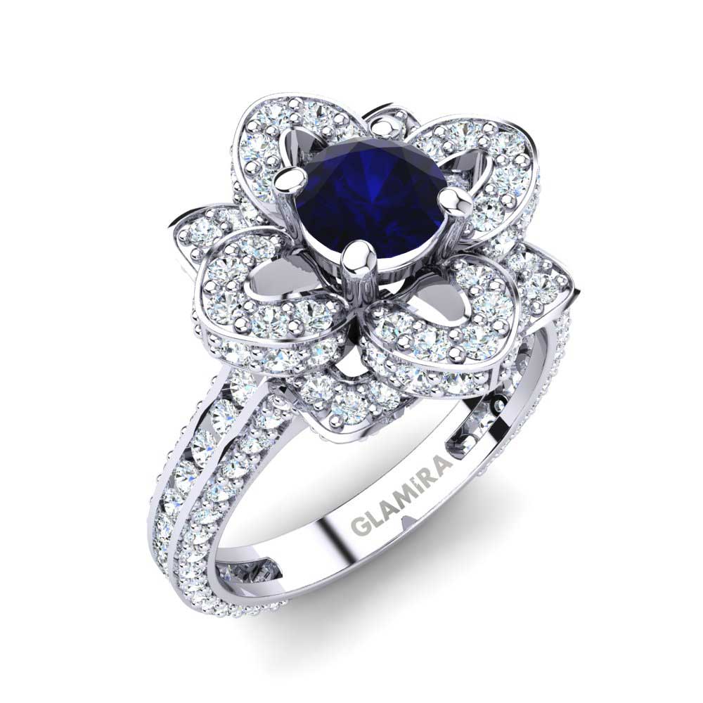 0.5 重量（克拉） Exclusive 施華洛世奇深藍水晶 訂婚戒指 Rosanna