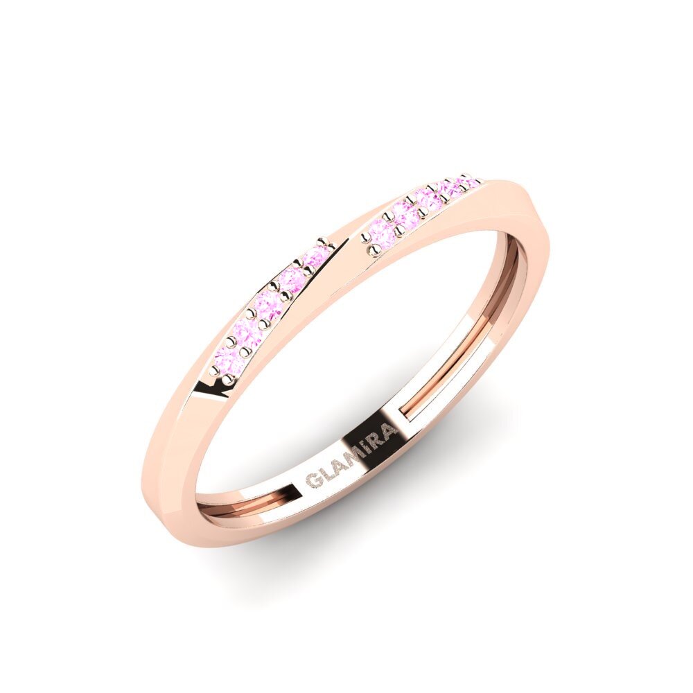 14k Oro Rosa Zafiro Rosado Anillo Modry