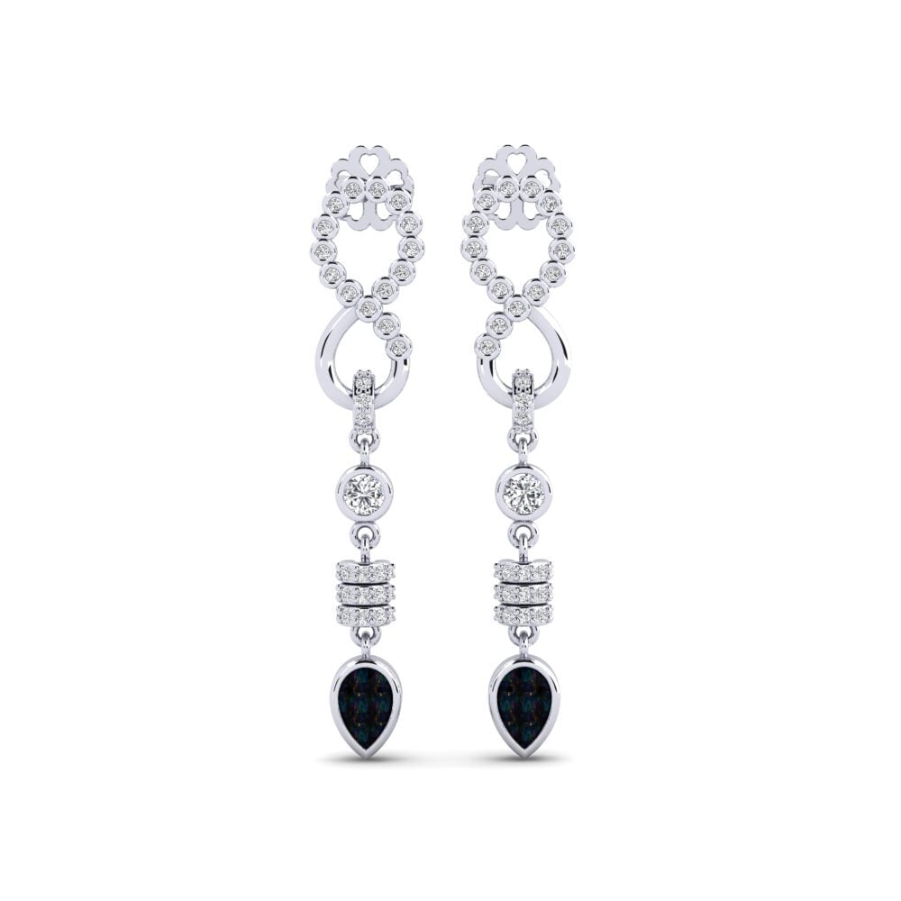 950 Platinum Black Opal Women's Earring Moetsje