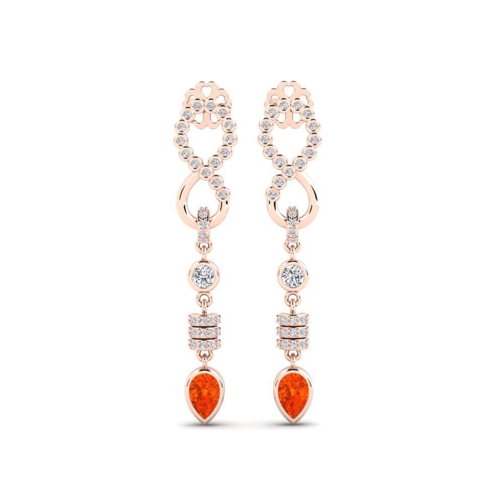9ct Rose Gold Fire Opal Women's Earring Moetsje