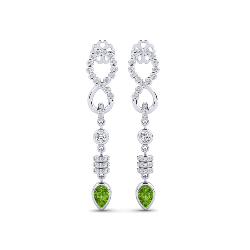 950 Platinum Peridot Women's Earring Moetsje