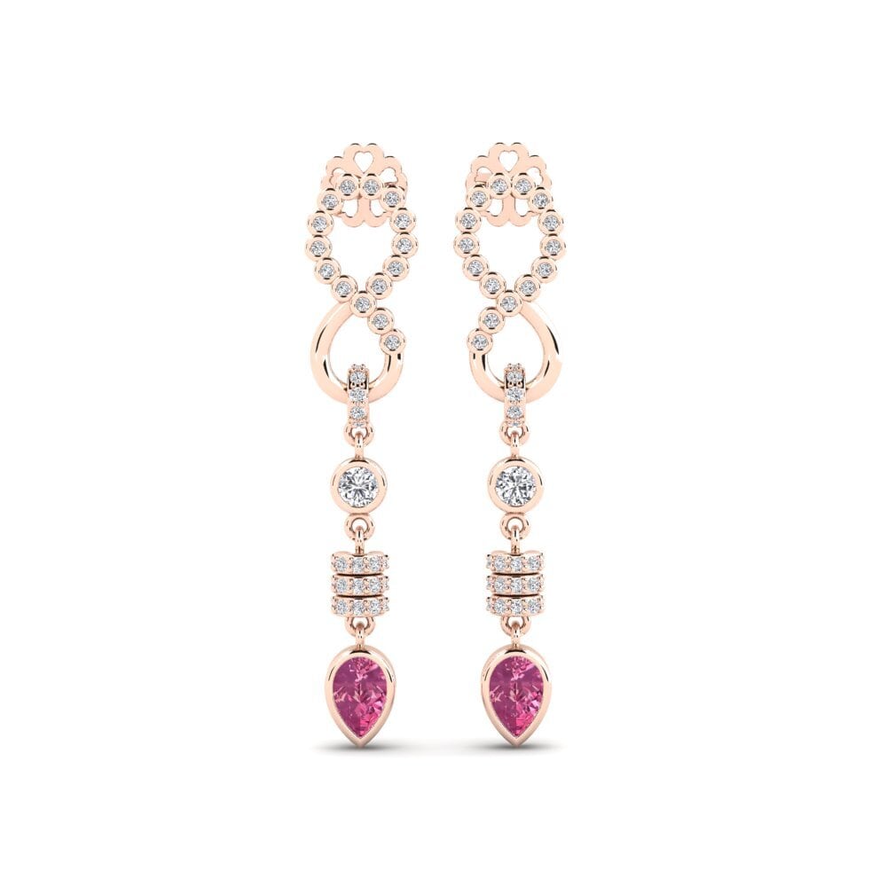 9ct Rose Gold Pink Tourmaline Women's Earring Moetsje