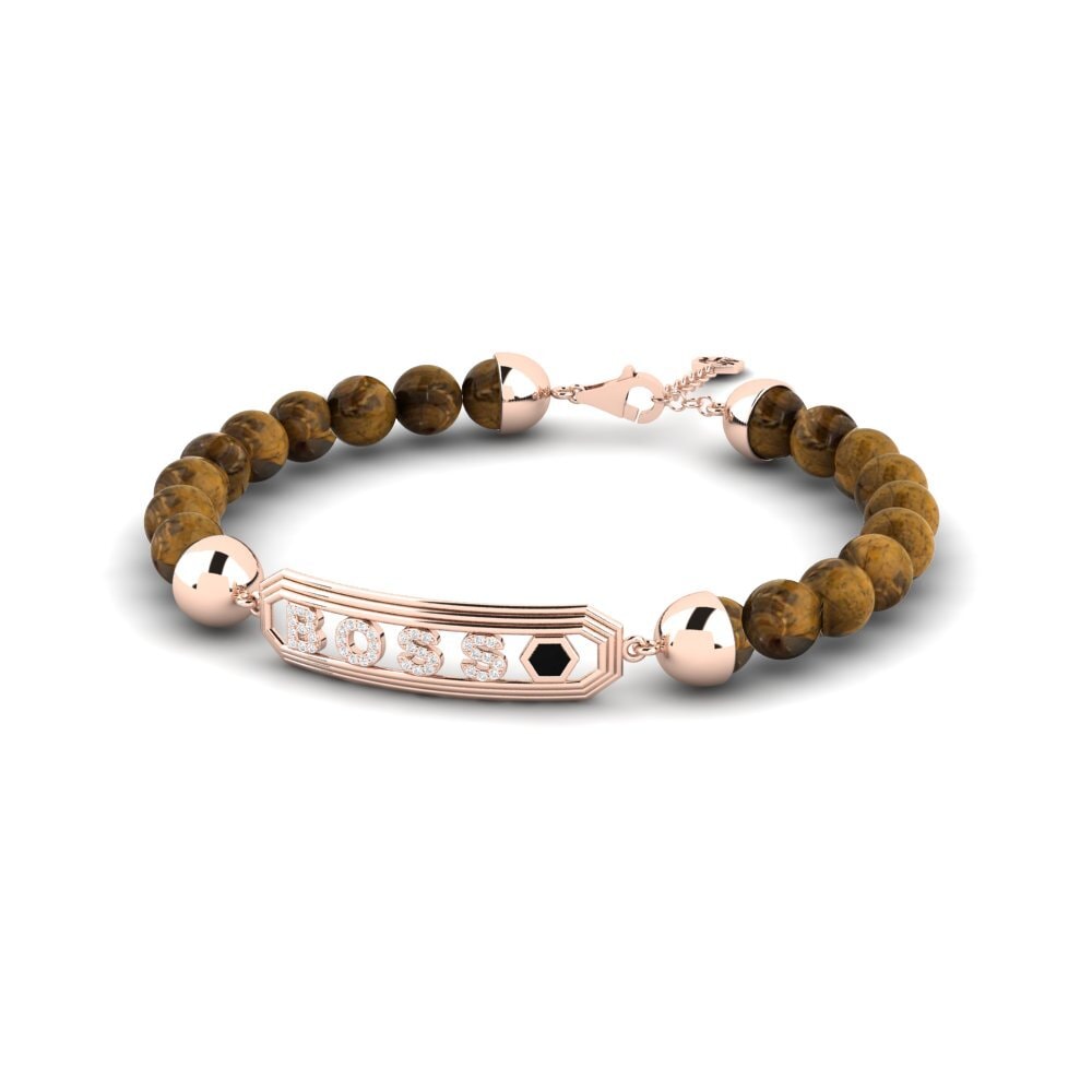 Rotgold 585 Herren-Armband Moghegno