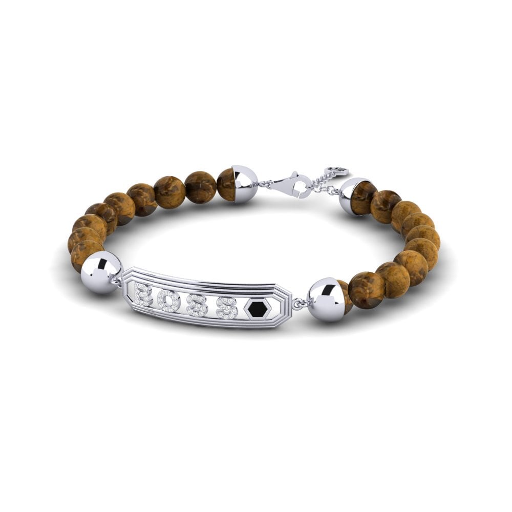 Weiß-Silber Herren-Armband Moghegno
