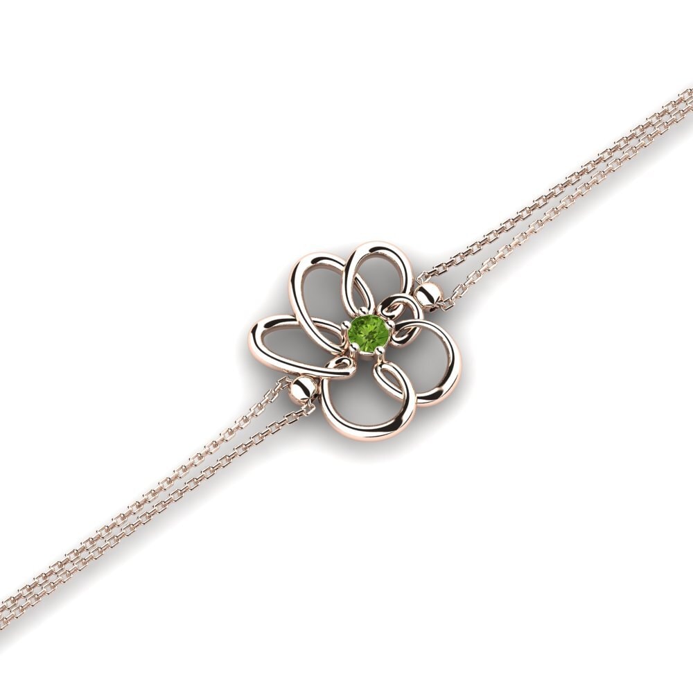 9ct Rose Gold Peridot Women's Bracelet Mohair