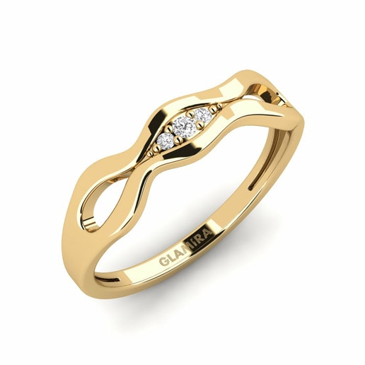 Ring Mohanas 585 Yellow Gold & White Sapphire