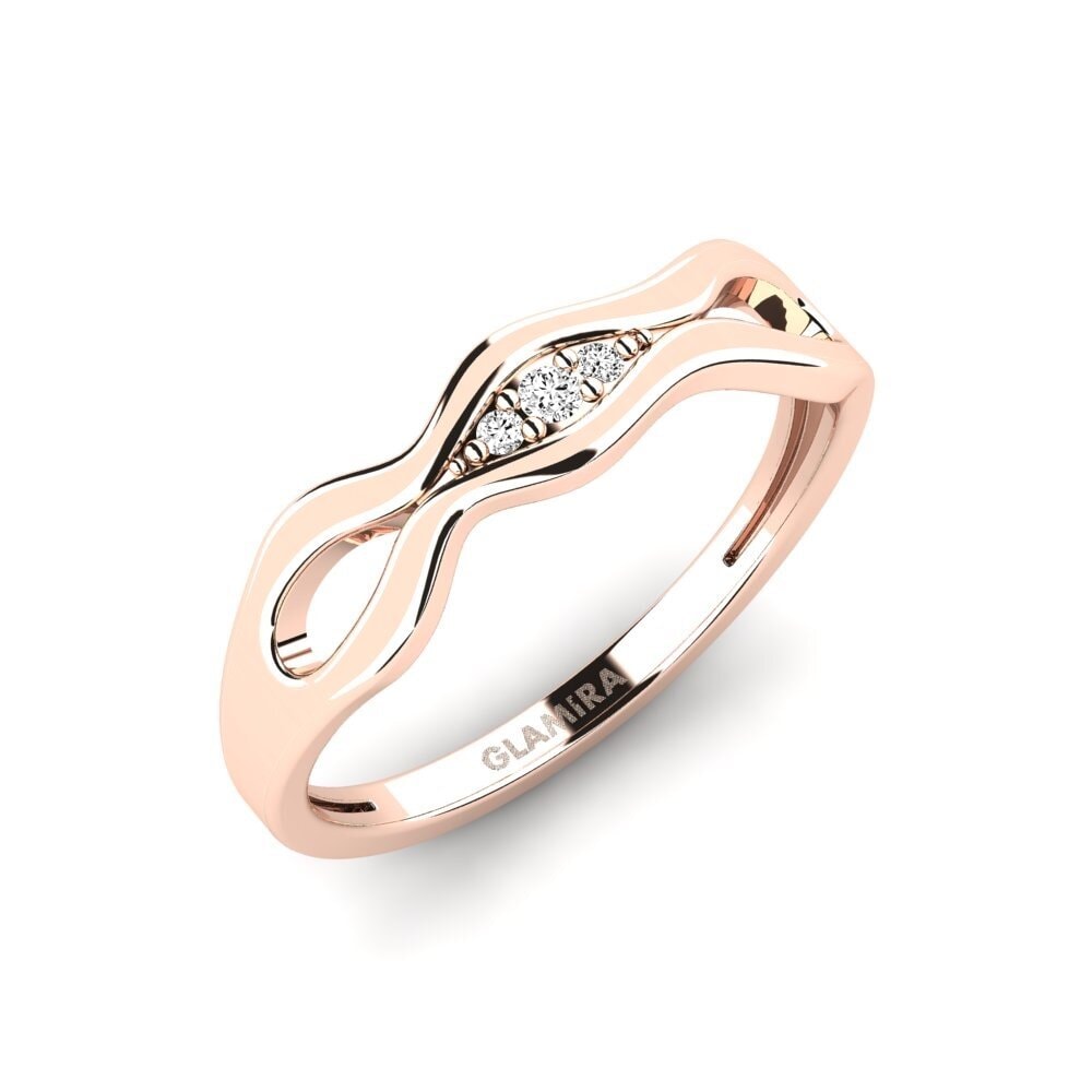 14k Oro Rosa Moissanita Anillo Mohanas