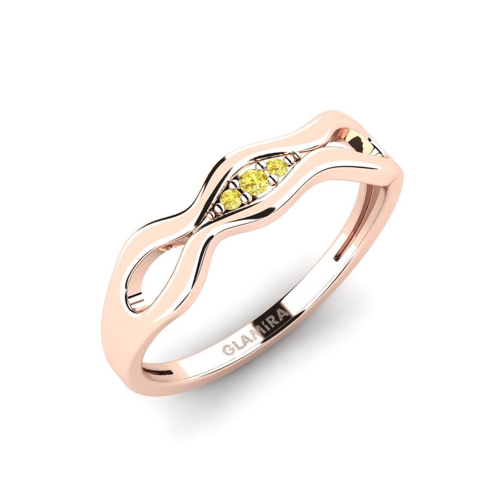 9k Oro Rosa Zafiro amarillo Anillo Mohanas