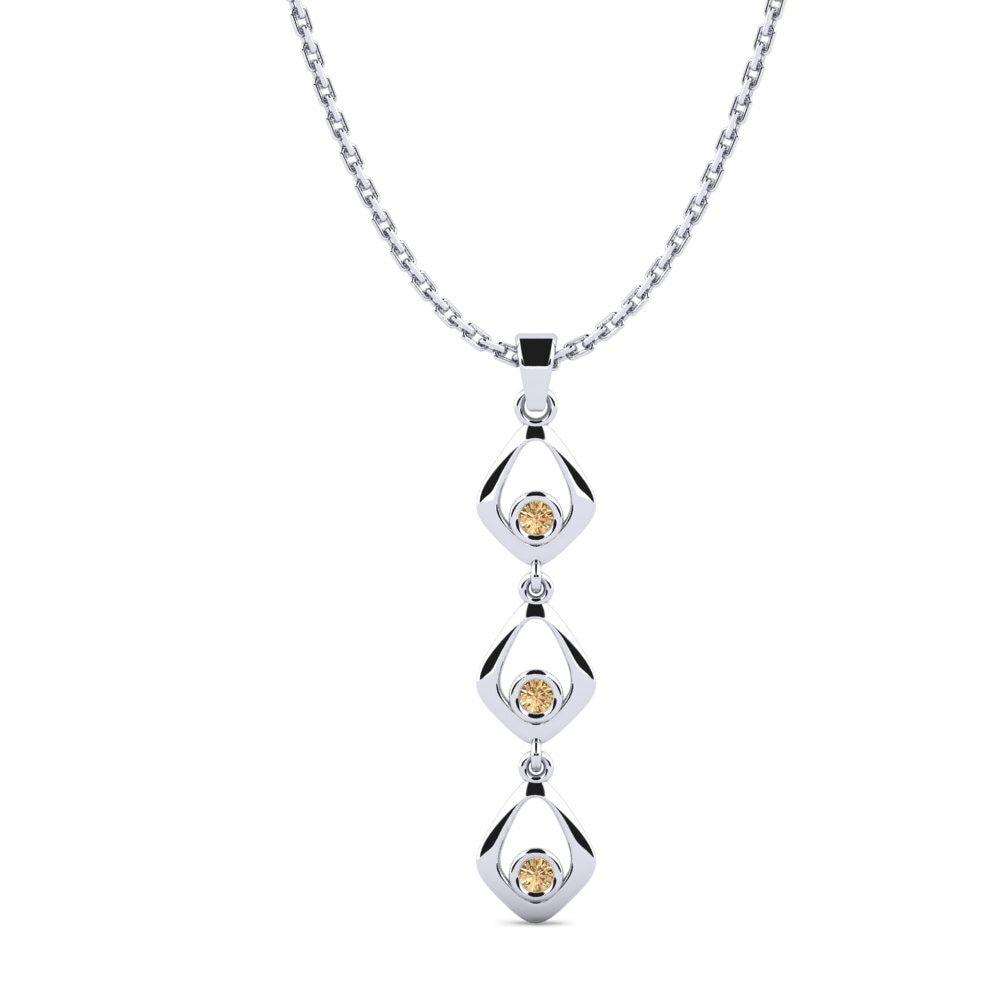 Bruine Diamant Dames Hanger Moire