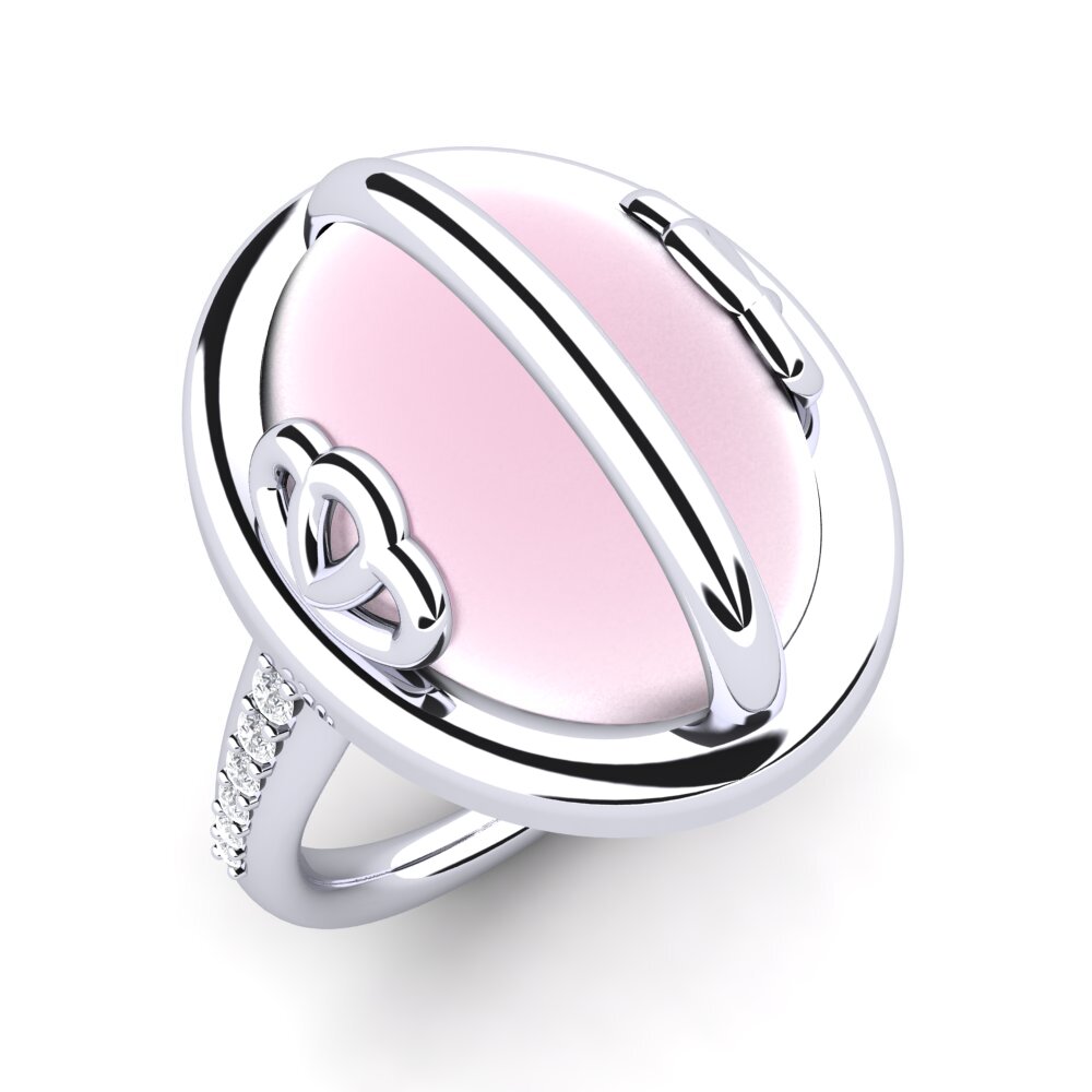 Cabochon Rosenquarz Ring Moiselle