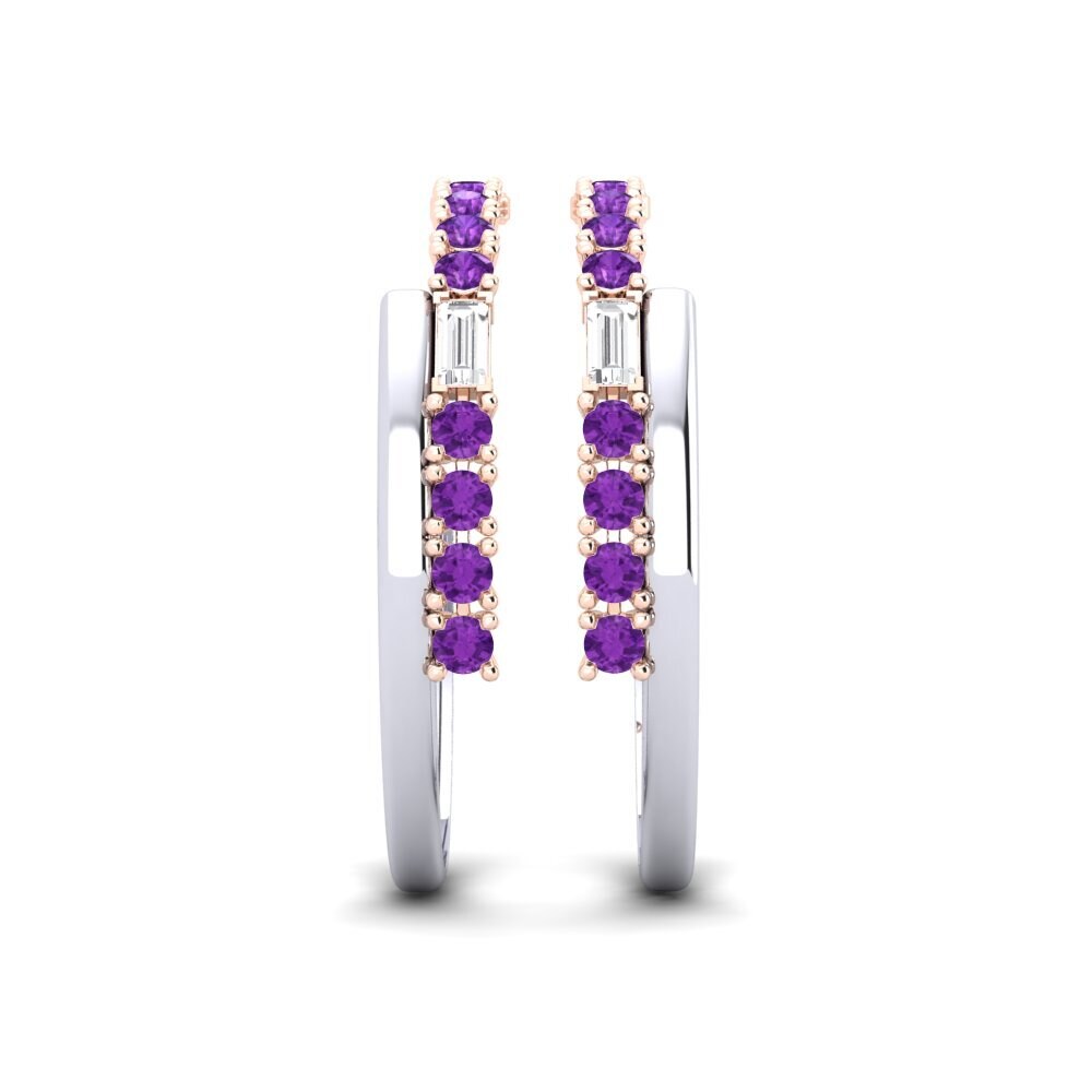 14k Rose & White Gold Amethyst SYLVIE Earring Moly