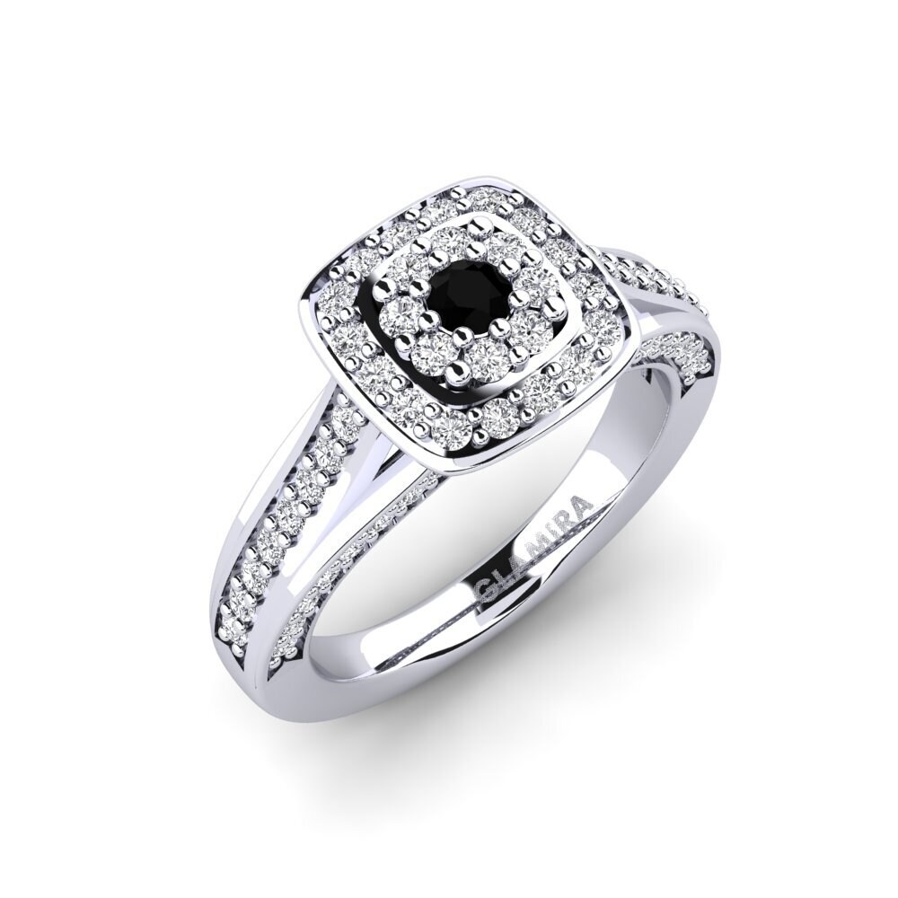 Black Onyx Engagement Ring Mona