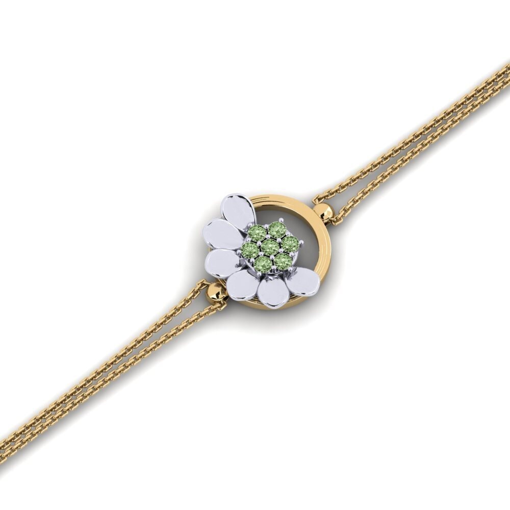 9ct Yellow & White Gold Green Diamond Women's Bracelet Monae