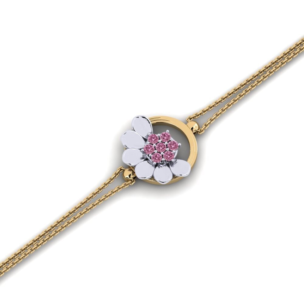 9ct Yellow & White Gold Rhodolite Garnet Women's Bracelet Monae