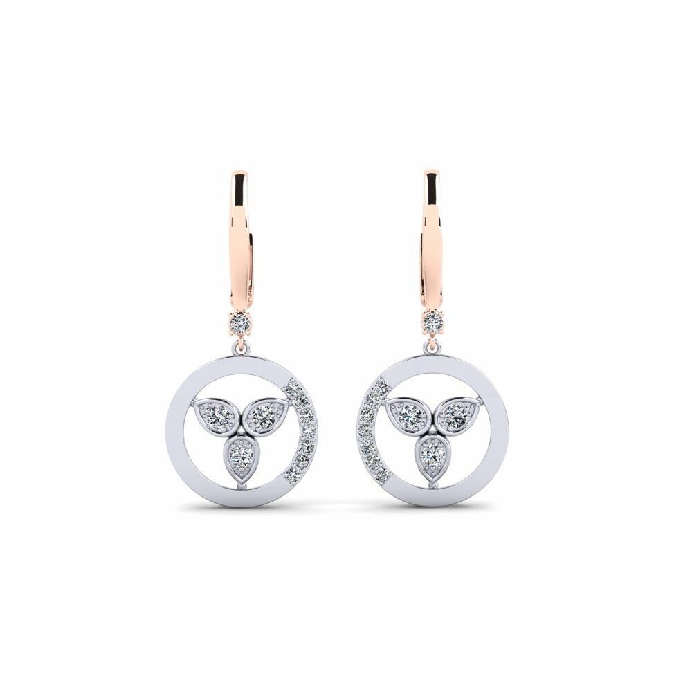 18ct Rose / White Gold Women's Earring Monat