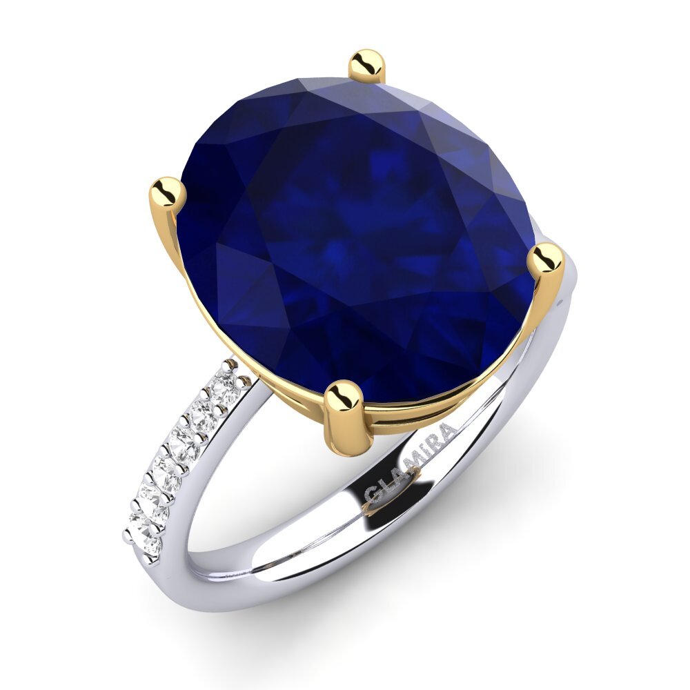 18ct White / Yellow Gold Sapphire Ring Moneta