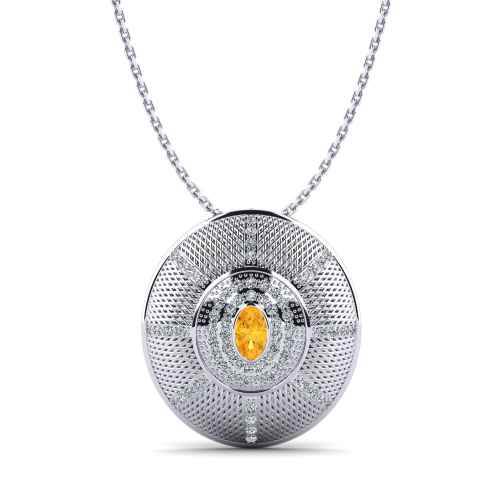 Oval Citrine Women's Pendant Monfleur