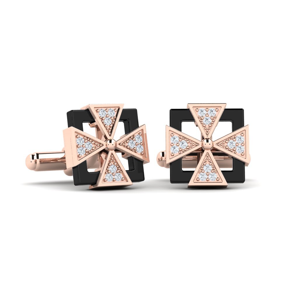 9k Oro Rosa Diamante Gemelo Mong