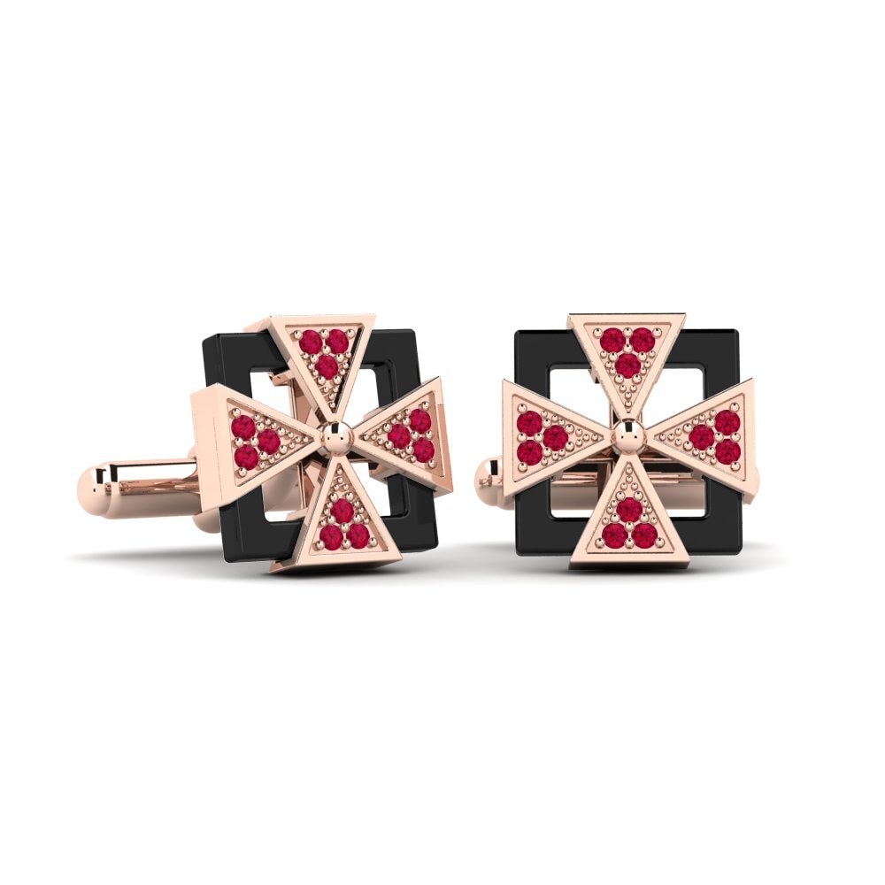 9k Oro Rosa Rubí Gemelo Mong