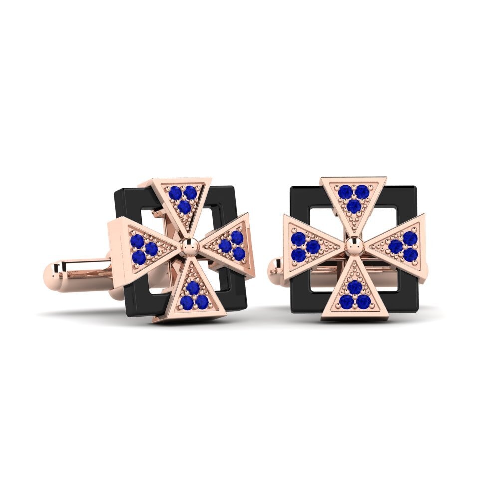 9k Oro Rosa Zafiro Gemelo Mong