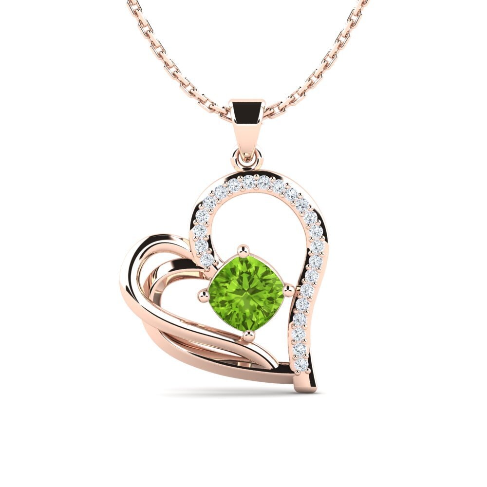9k Rose Gold Peridot Women's Pendant Monissa