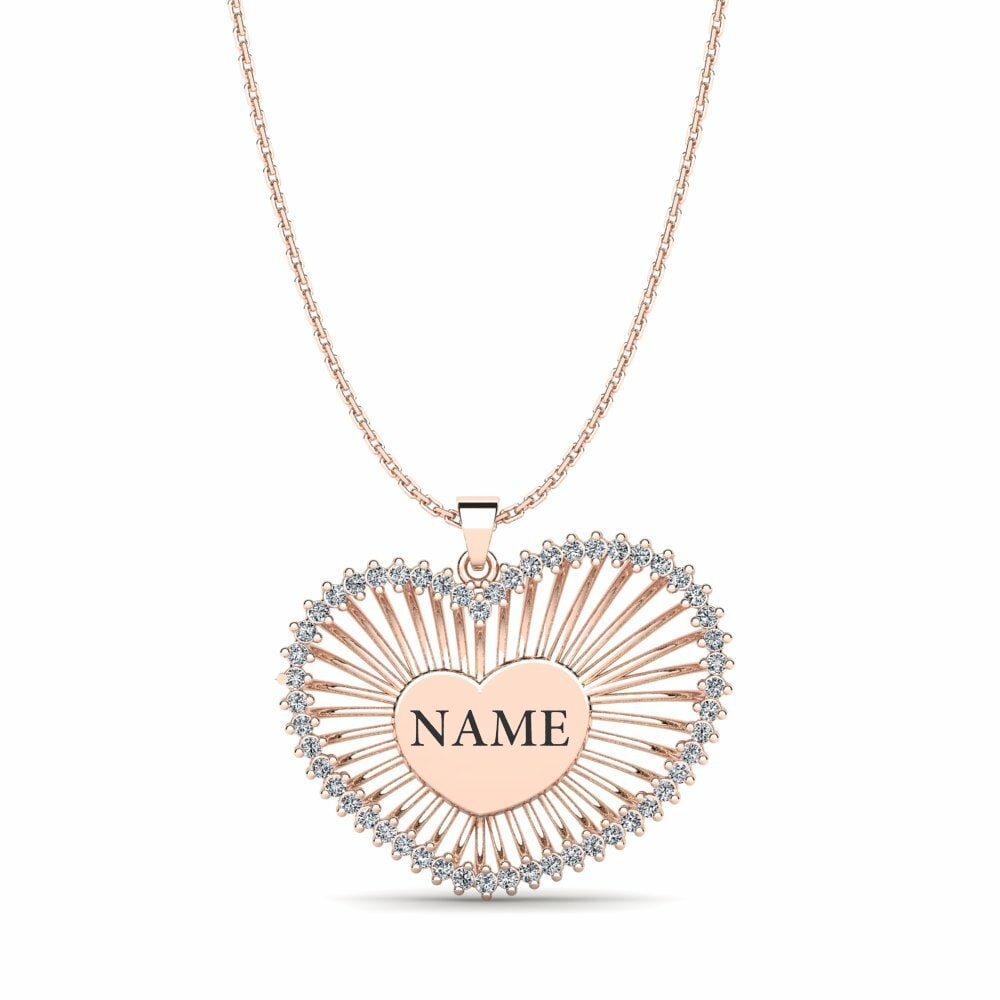 Vàng Hồng 18K Đá Zirconia Mặt dây chuyền nữ Monnaie