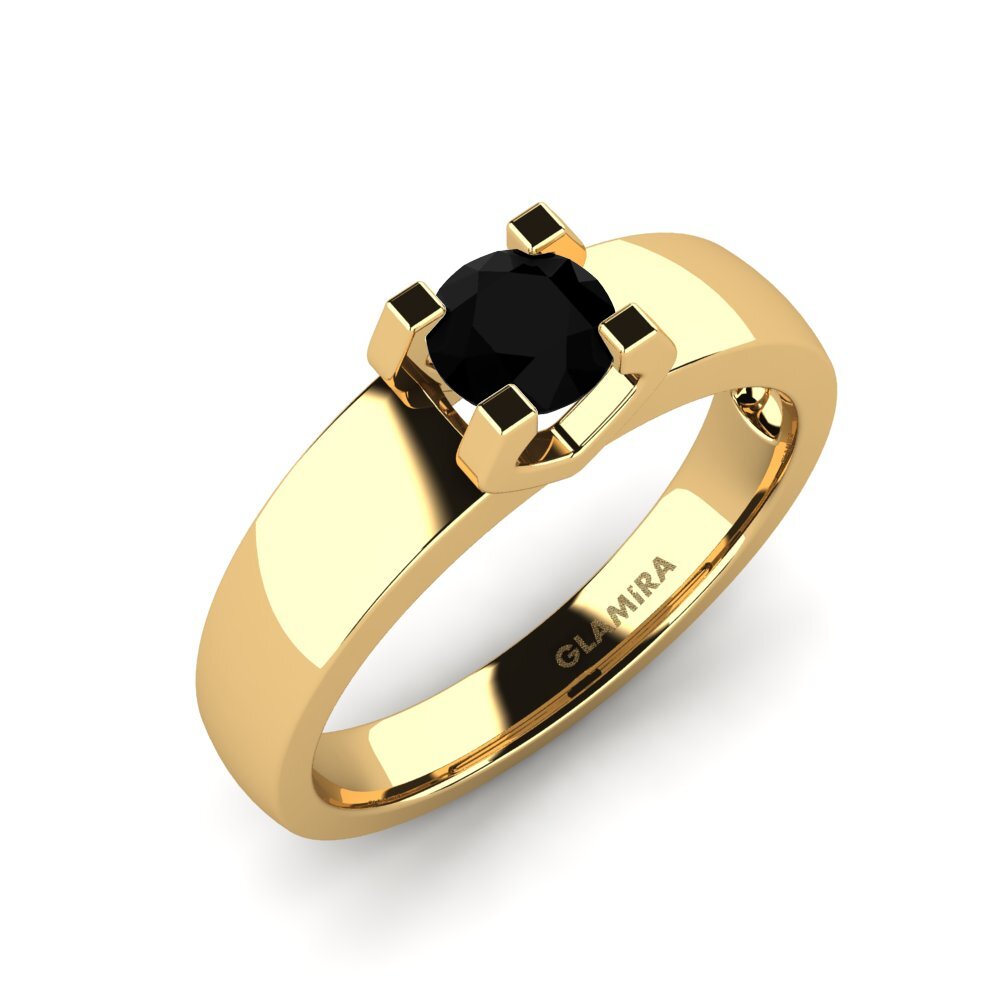 Black Onyx Engagement Ring Monnara