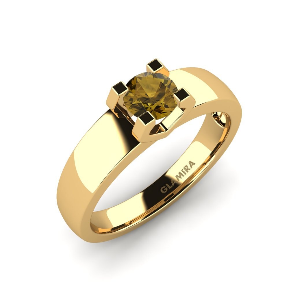 Brown Zircon Engagement Ring Monnara