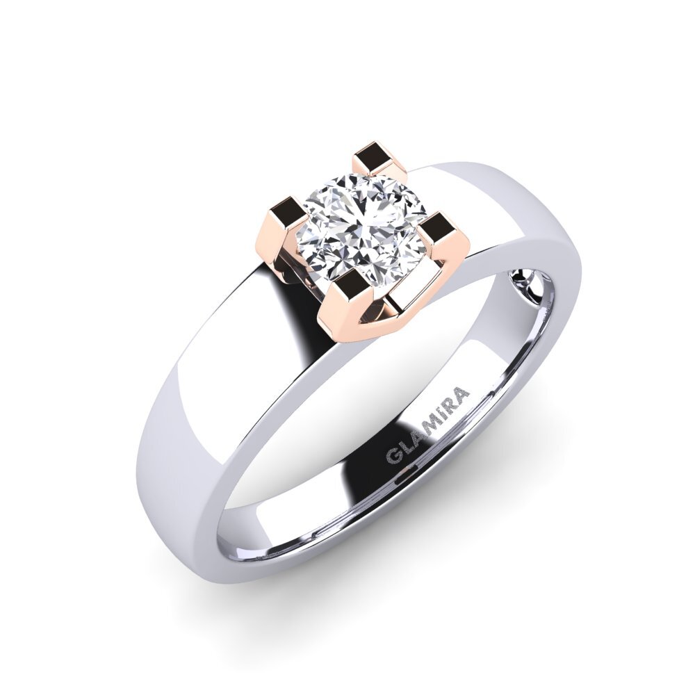 14ct White / Rose Gold Diamond Engagement Ring Monnara