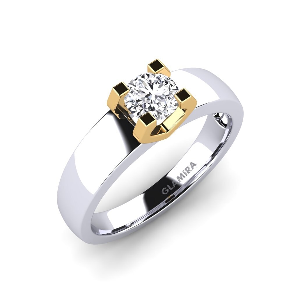 14ct White / Yellow Gold Diamond Engagement Ring Monnara