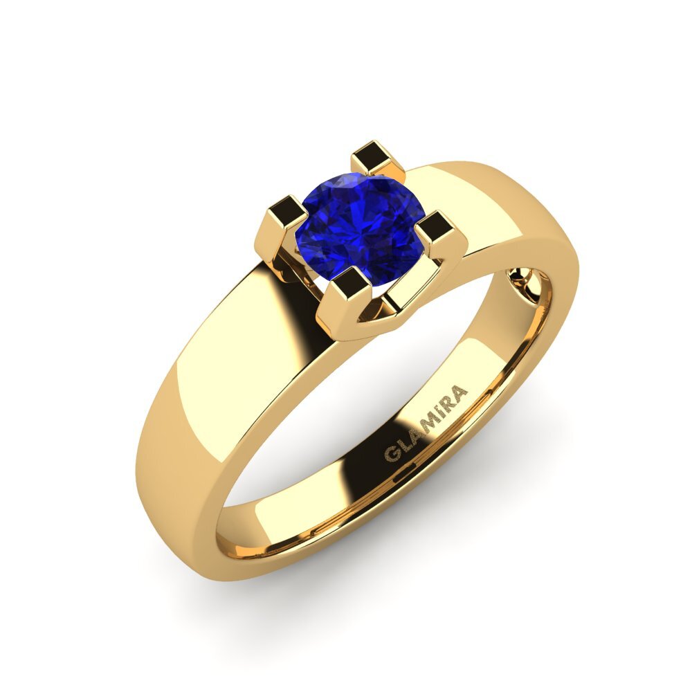 Sapphire (Lab Created) Engagement Ring Monnara