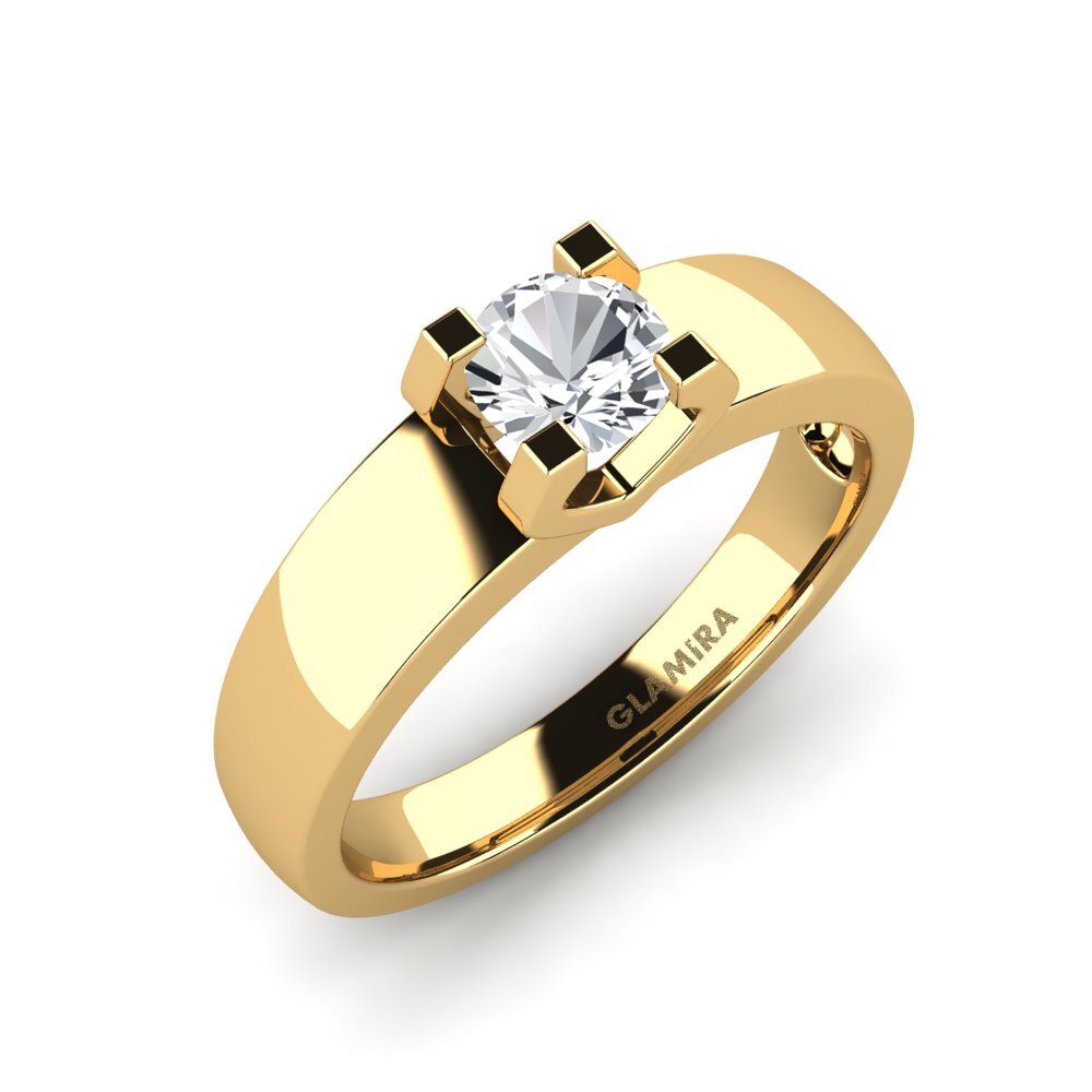 White Zircon Engagement Ring Monnara