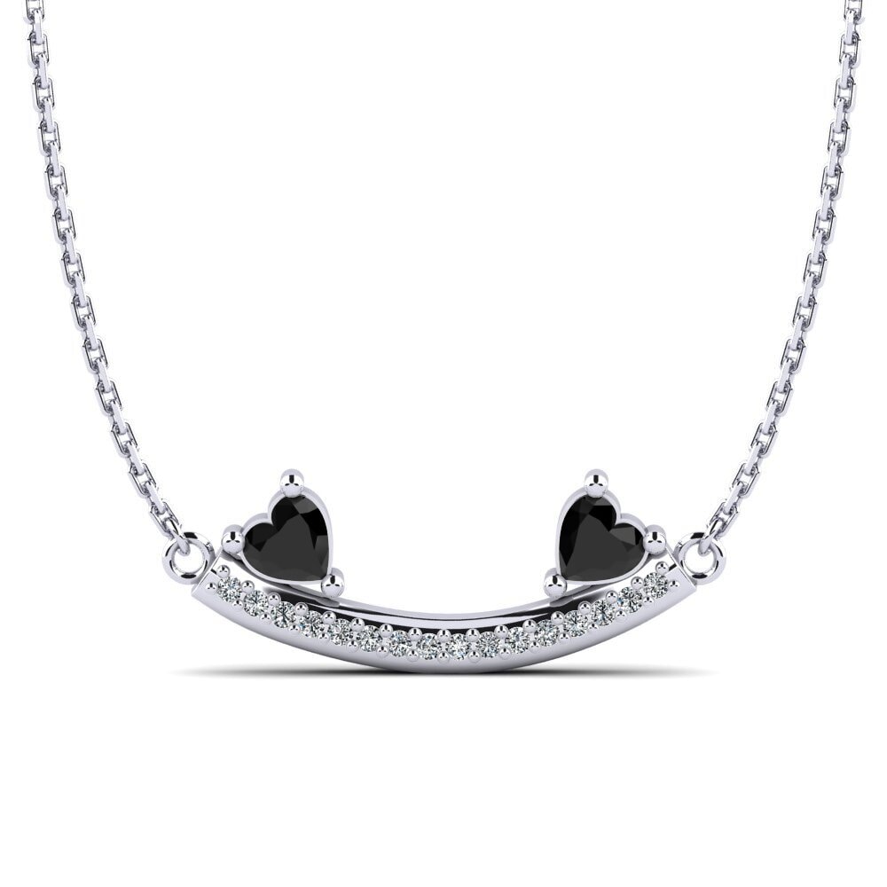 Heart Black Sapphire Women's Necklace Monsita