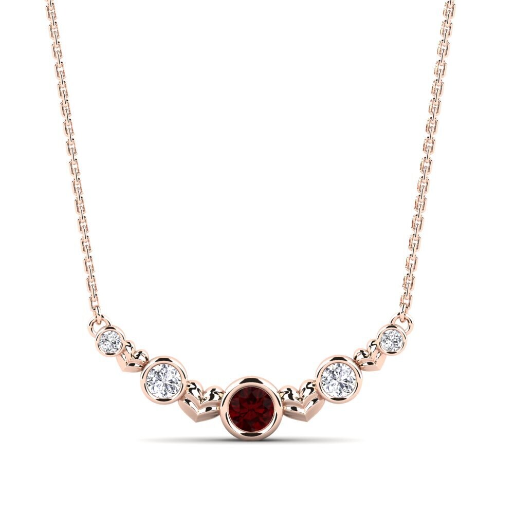 Or rose 14k Grenat Collier pour femme Montealegre