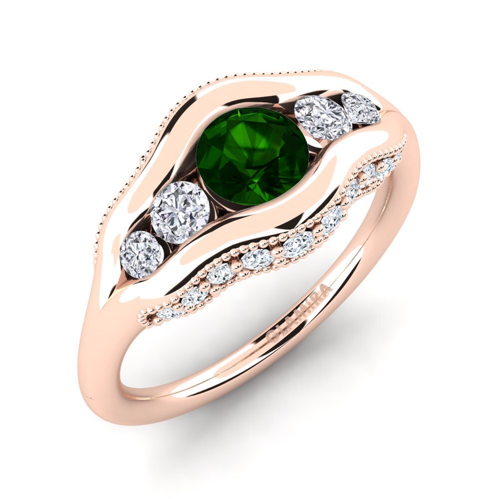 Green Tourmaline Engagement Ring Monterey