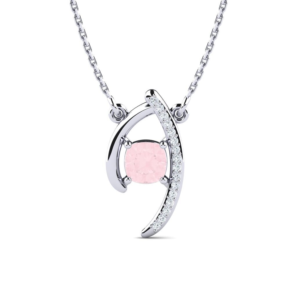 Cushion Rose Quartz Women's Necklace Montiara