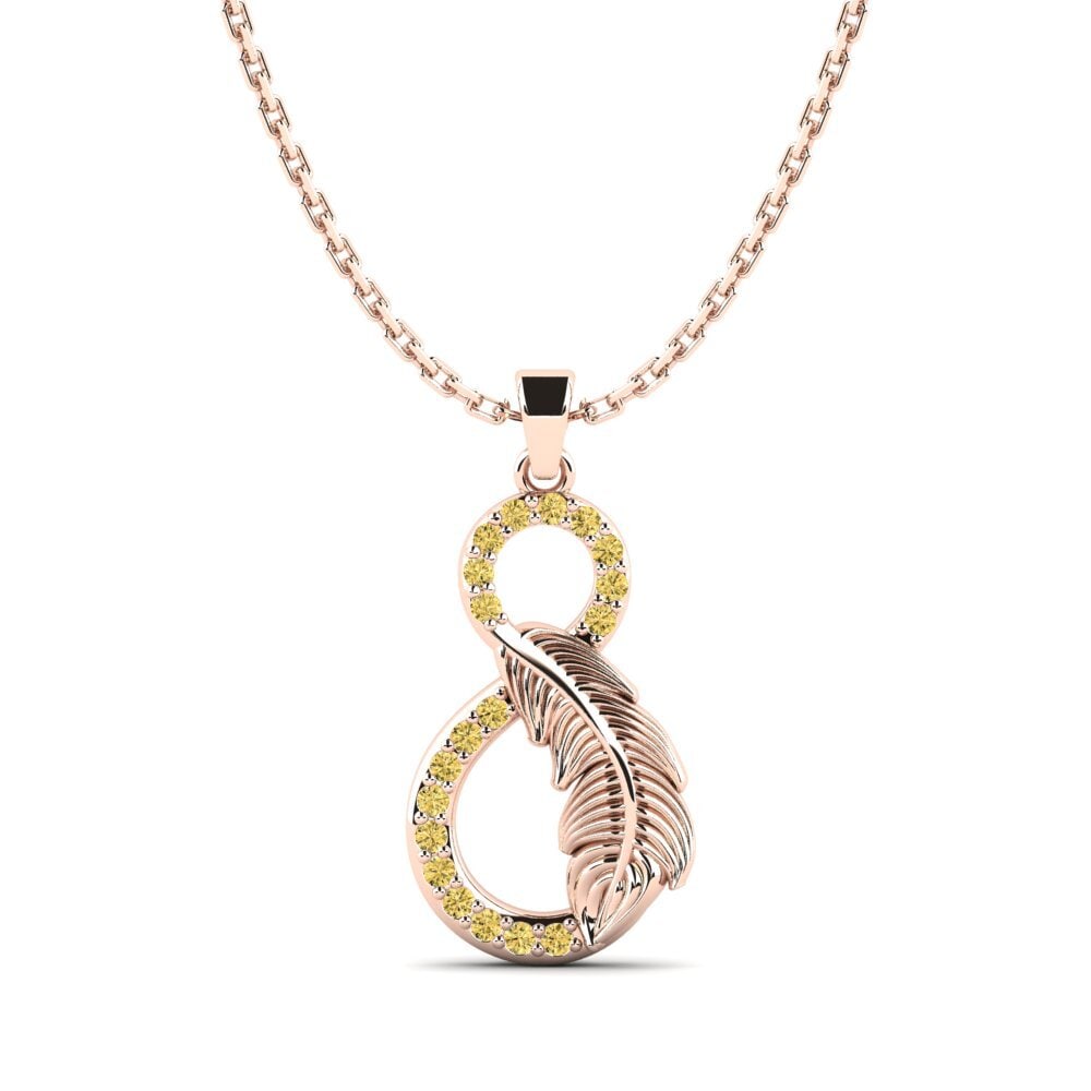 14ct Rose Gold Yellow Diamond Women's Pendant Montresor