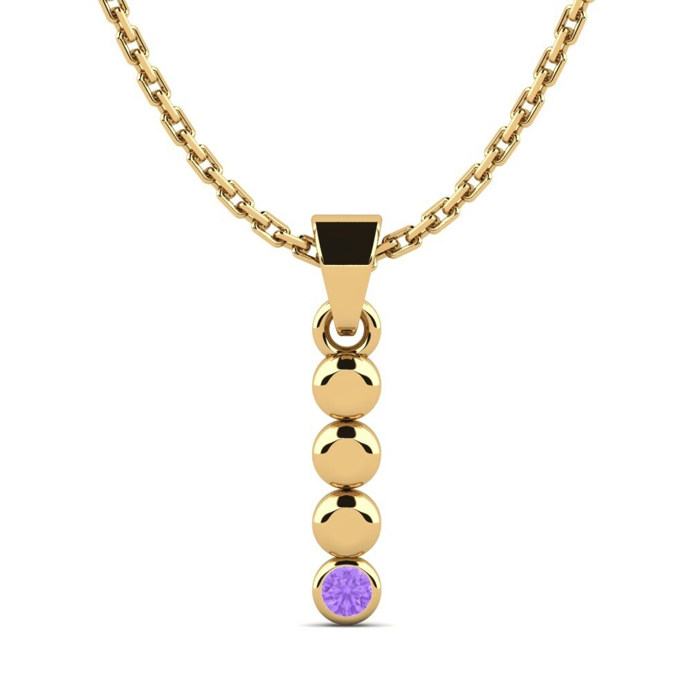 14k Oro Amarillo Amatista Colgante de Mujer Montrose