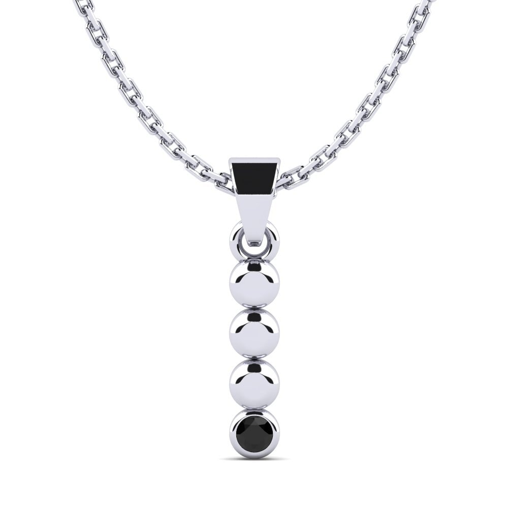 Platino 950 Zafiro negro Colgante de Mujer Montrose