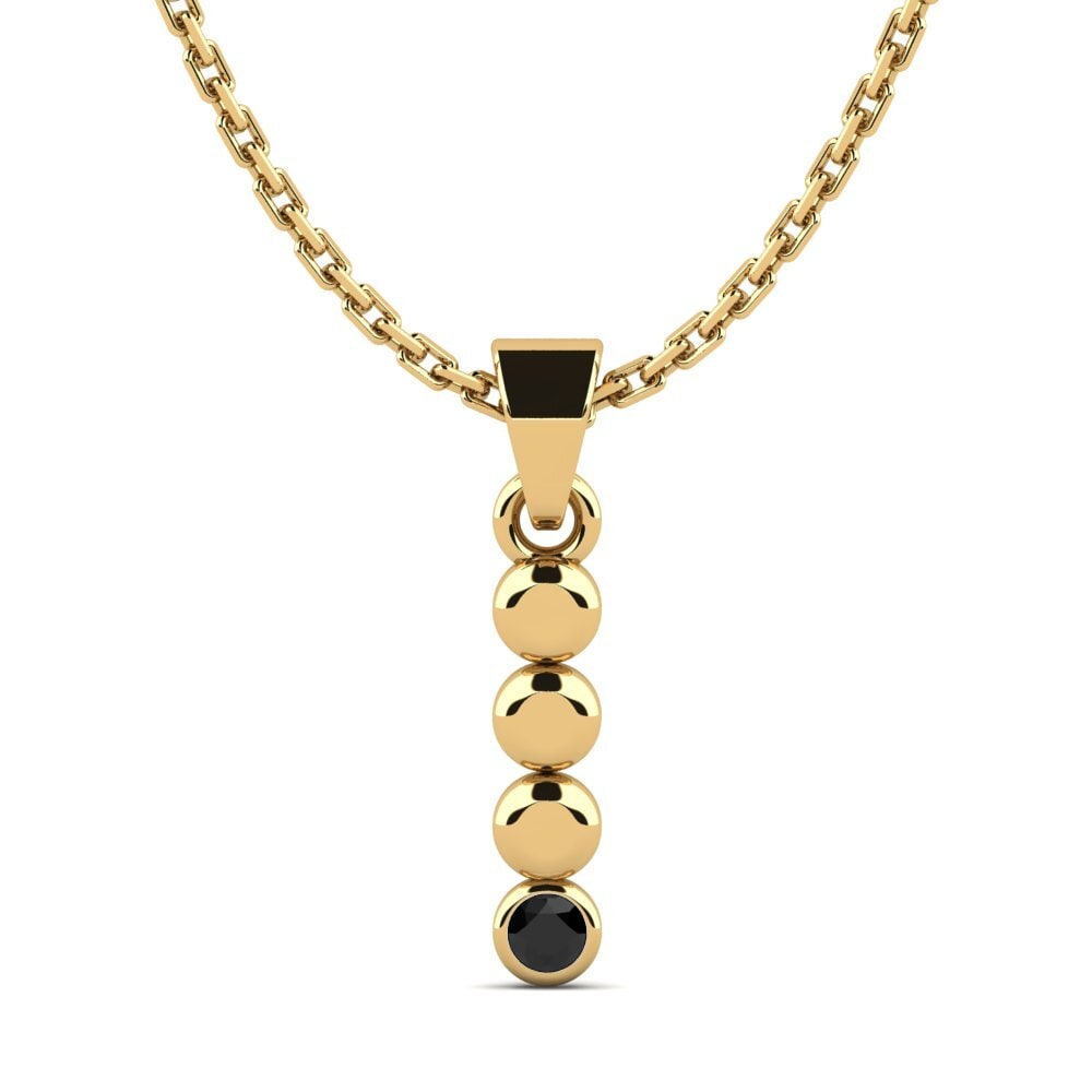 9k Oro Amarillo Zafiro negro Colgante de Mujer Montrose
