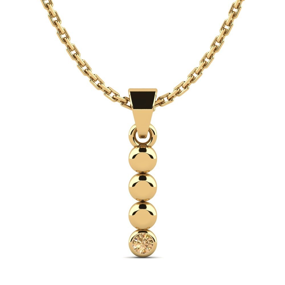 14k Oro Amarillo Diamante café Colgante de Mujer Montrose