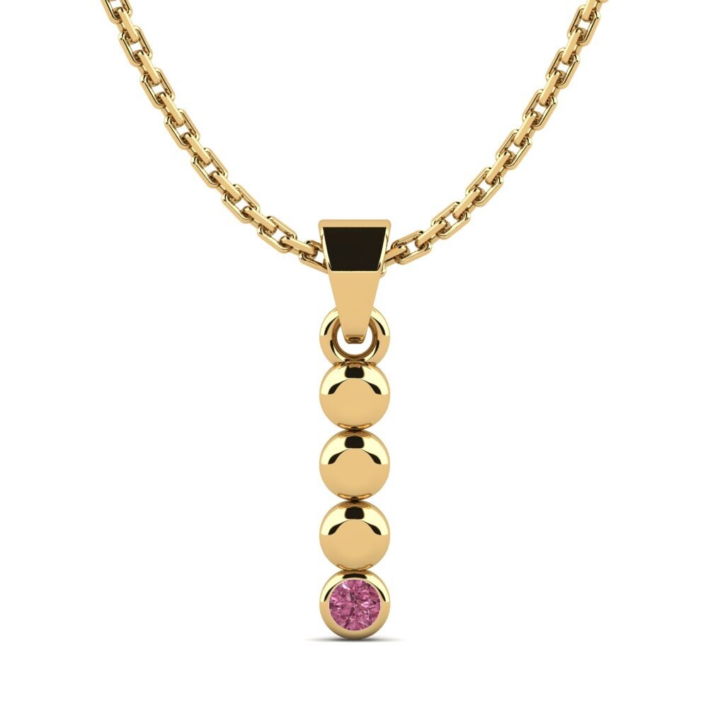 18k Oro Amarillo Granate Rhodolite Colgante de Mujer Montrose
