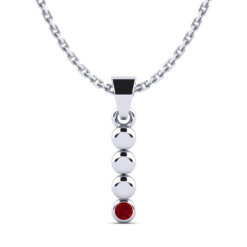Platino 950 Circonita Roja Colgante de Mujer Montrose