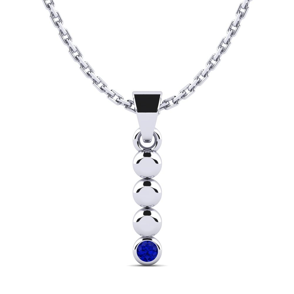 18k Oro Blanco Zafiro Colgante de Mujer Montrose