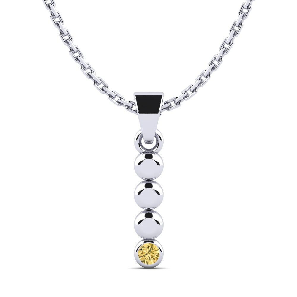 Paladio 950 Diamante Amarillo Colgante de Mujer Montrose