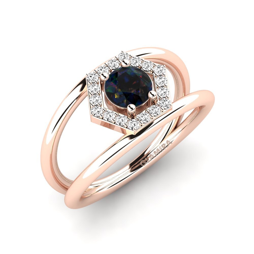 Opalo Negro Anillo de compromiso Montyo