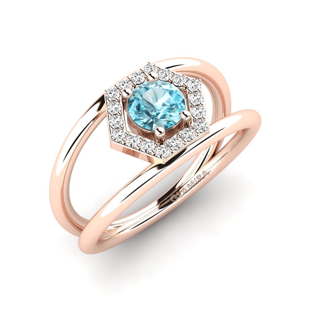 Circón Azul Anillo de compromiso Montyo