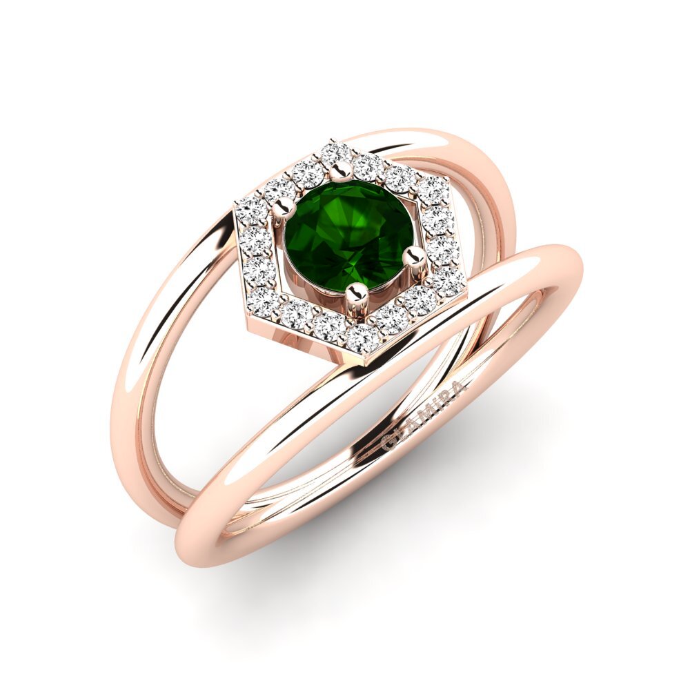 Turmalina verde Anillo de compromiso Montyo