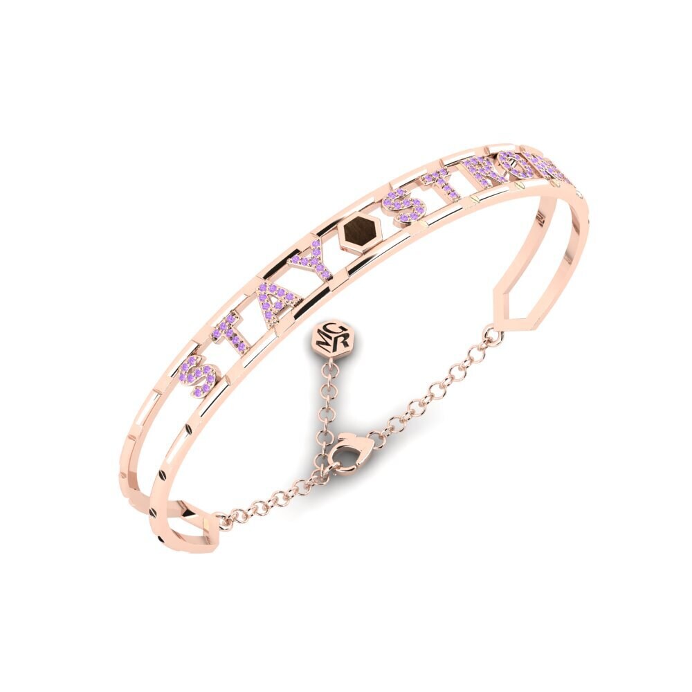18k Oro Rosa Amatista Pulsera para hombre Morcles